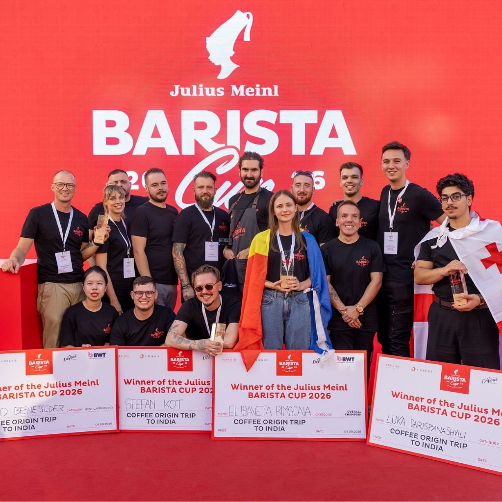Los cuatro ganadores de la Copa de Baristas Julius Meinl (4 de septiembre de 2026) viajarán a India el año próximo. Los ganadores de la edición de 2024 visitaron Honduras en enero de 2025.