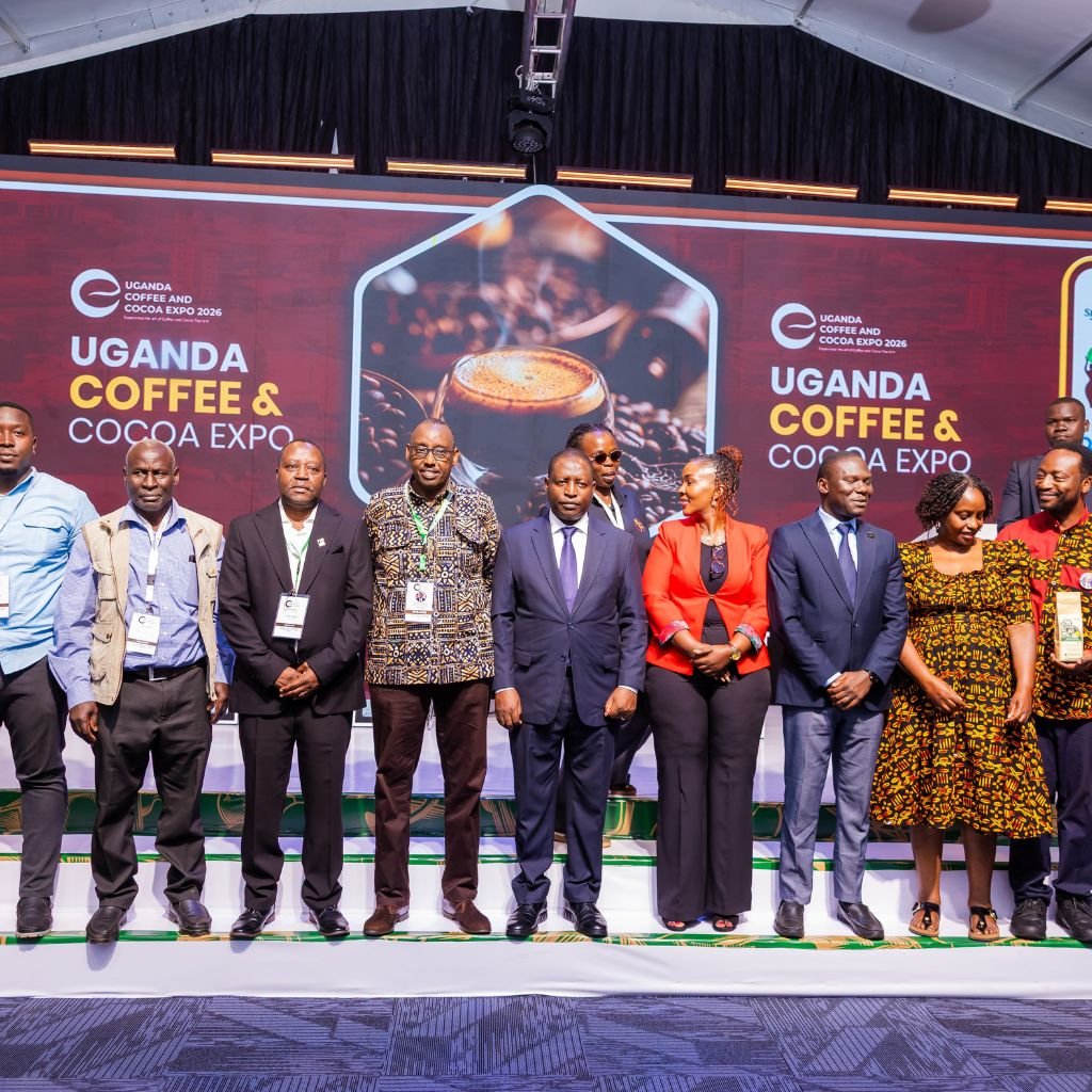 Gobierno y empresa privada de Uganda en la inauguración de la I Uganda Coffee & Cocoa Expo 2026 (13–15 de agosto, Kampala Serena Hotel), feria dedicada a promocionar café, cacao y valor agregado.